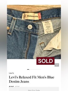 SOLD Levi's Relaxed Fit Men's Blue Denim Jeans